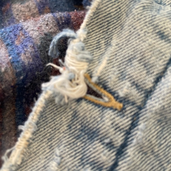 VTG Carhartt Blanket Lined Distressed Light Denim Faded Jacket Sz L. #PJB008 - Picture 14 of 16